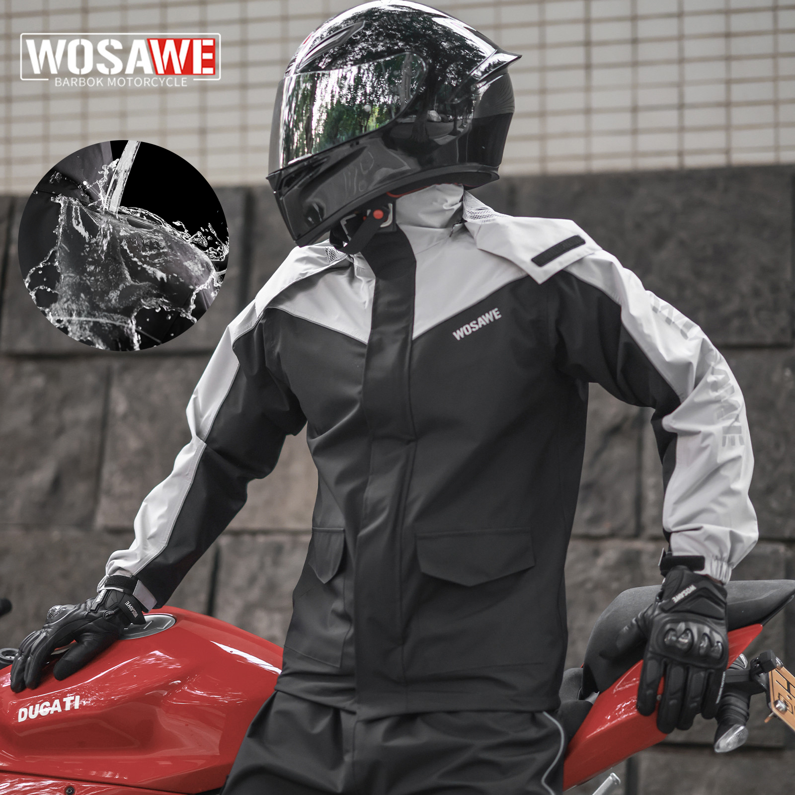 Fishing Rain Suit - WOSAWE Motorcycle Raincoat Men Women Waterproof