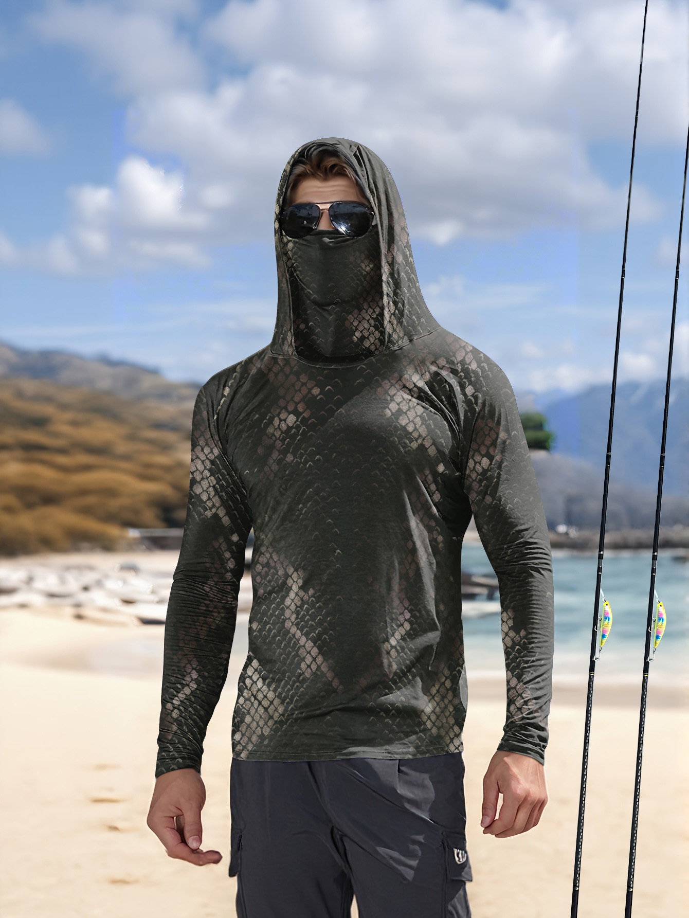 Men's Fishing Hooded Long-Slee - Fishing Shirt Uv Protection recensione e prezzo