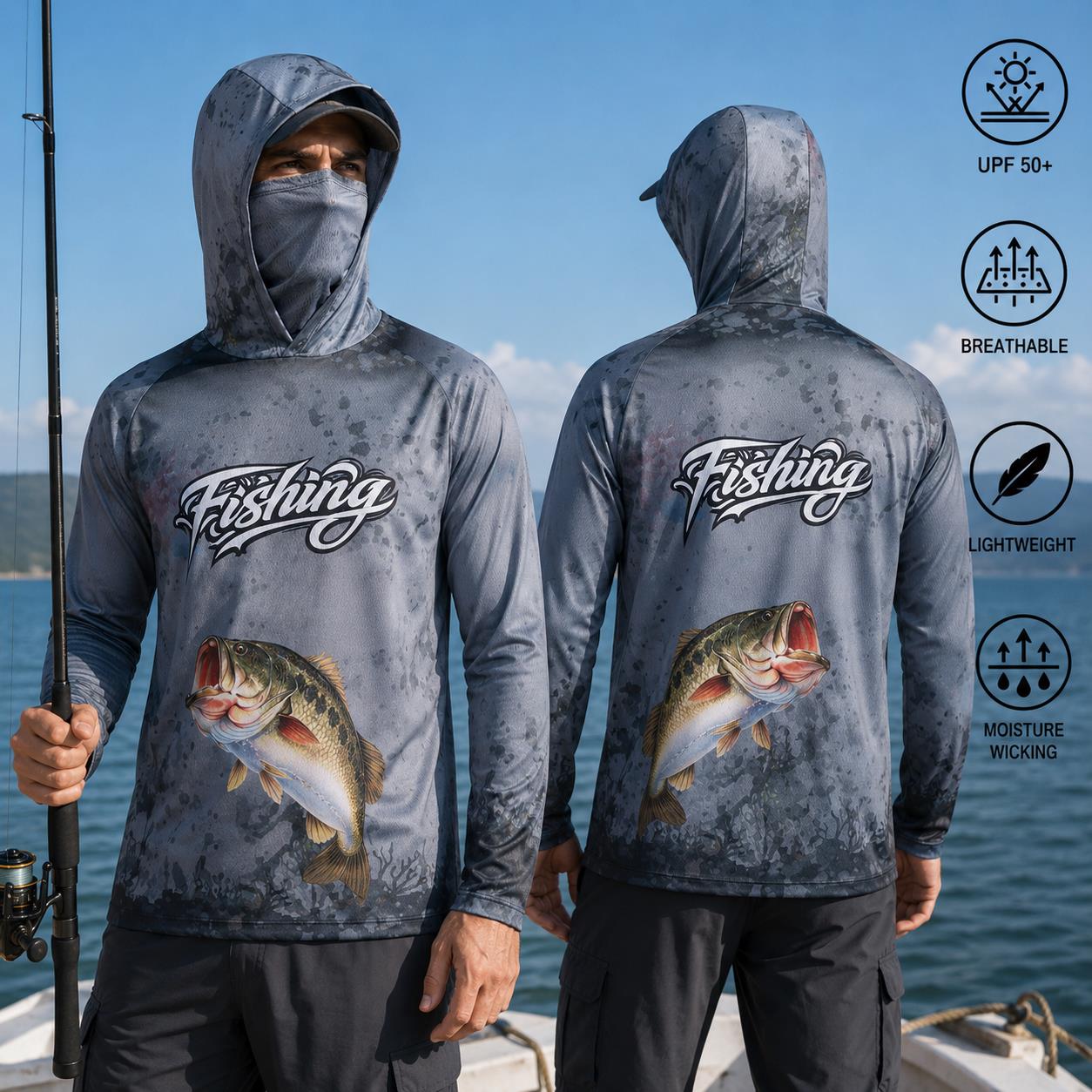 Fishing Shirt Hooded Men Fishi - Fishing Mask Sun Protection recensione e prezzo