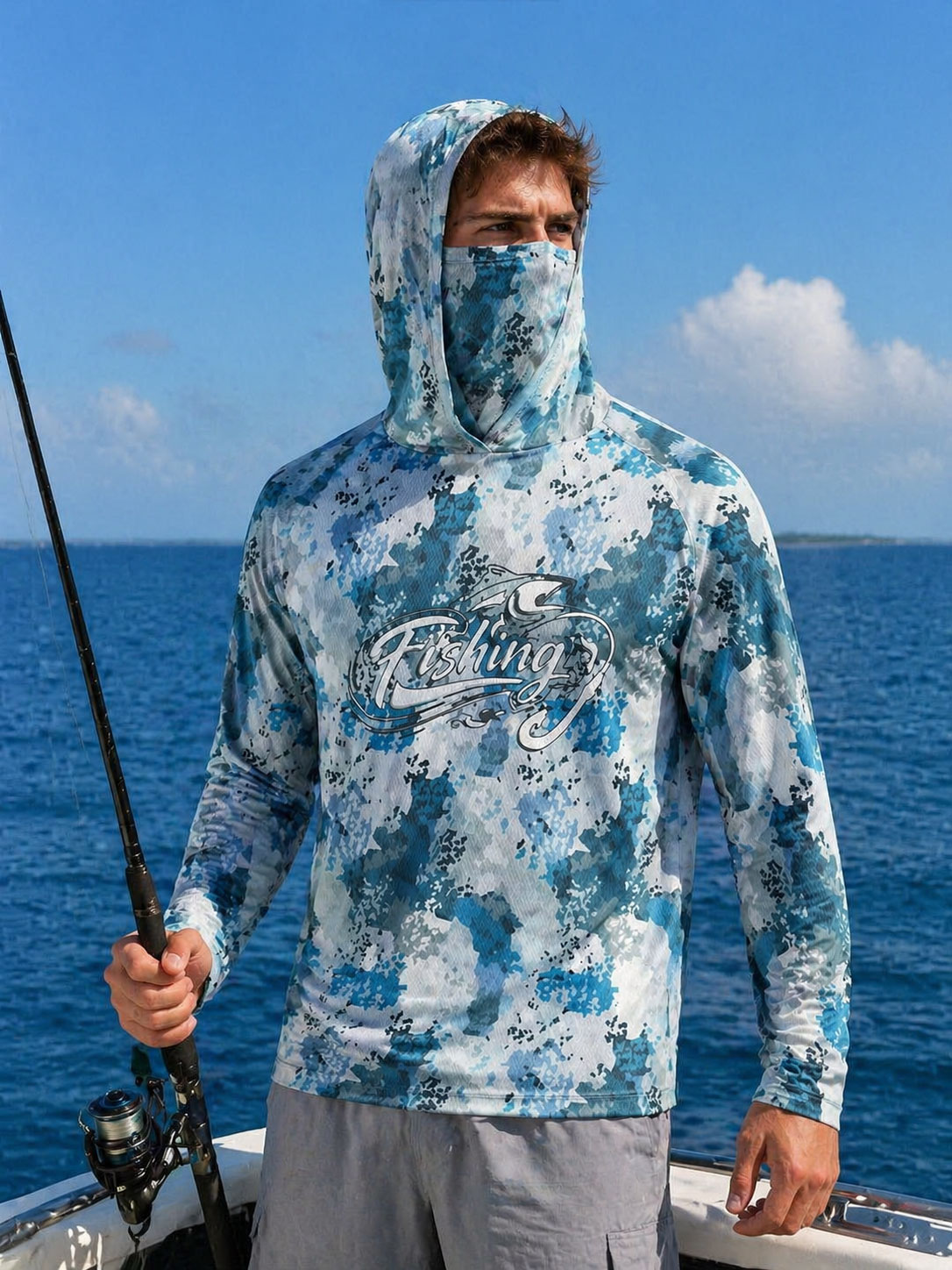 Fishing Shirt Hooded Men Fishi - Fishing Mask Sun Protection recensione e prezzo
