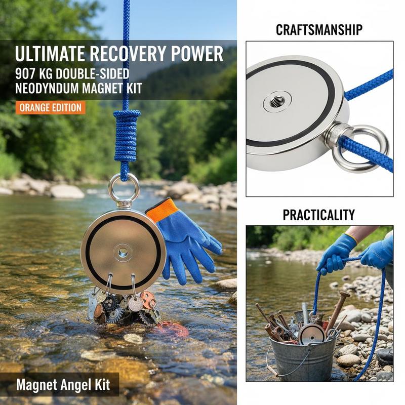 Magnet Fishing Kit, 2000 LBS/9 - Fishing Gloves recensione e prezzo